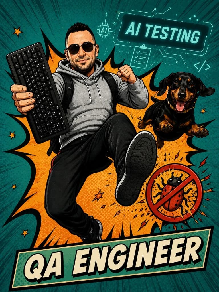 QA Engineer comic hero card